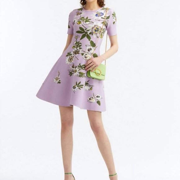 Oscar de la Renta Dresses & Skirts - NEW OSCAR DE LA RENTA Jacquard-Knit Passionflower Dress size XS #1177